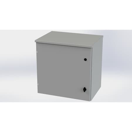 Saginaw Control & Engineering 1/4 Turn Knob Latch Electrical Enclosures, 24 in H, 16 in D, 24 in W, NEMA 3R, Galvanized Steel SCE-24R2416LP
